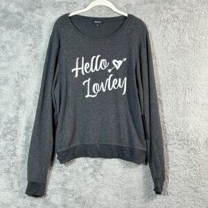 WILDFOX NWT Hello Lovley Grey Pullover Sweatshirt Size L